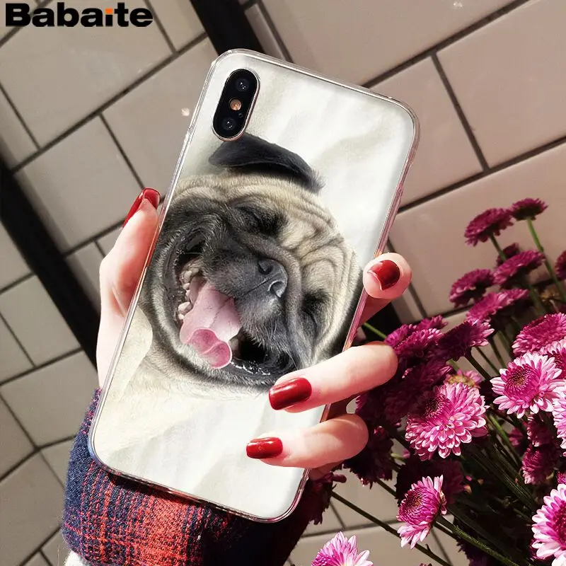 Babaite милый мопс Роскошный Уникальный Дизайн чехол для телефона для iPhone 6S 6plus 7plus 8 8Plus X Xs MAX 5 5S XR