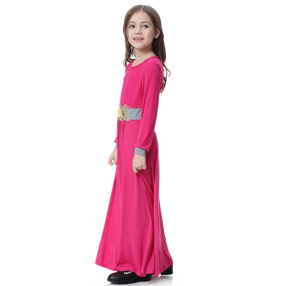 Мусульманское платье с длинными рукавами для девочек в Дубае Abaya Jalabiya исламское