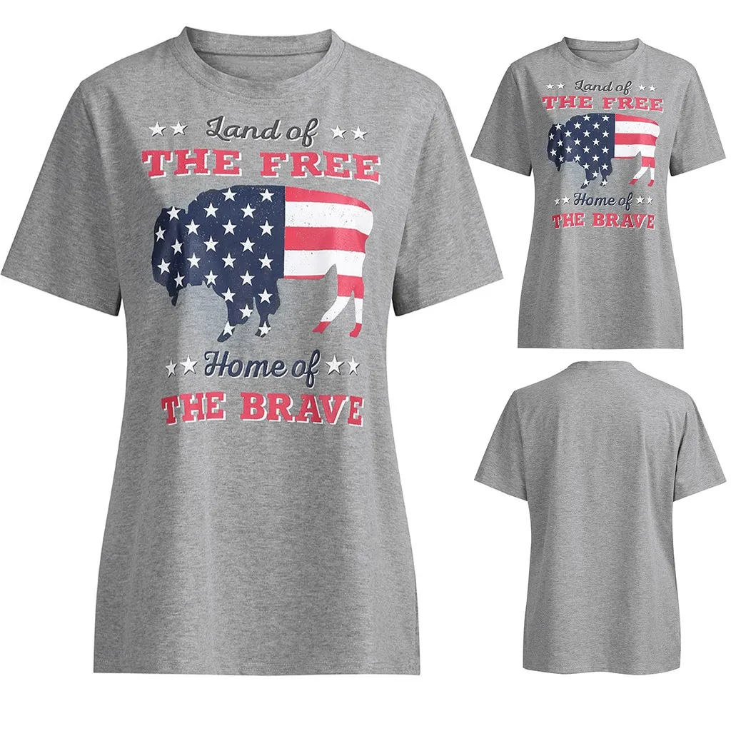 Женская футболка с принтом День Независимости 2019 женская летняя короткими