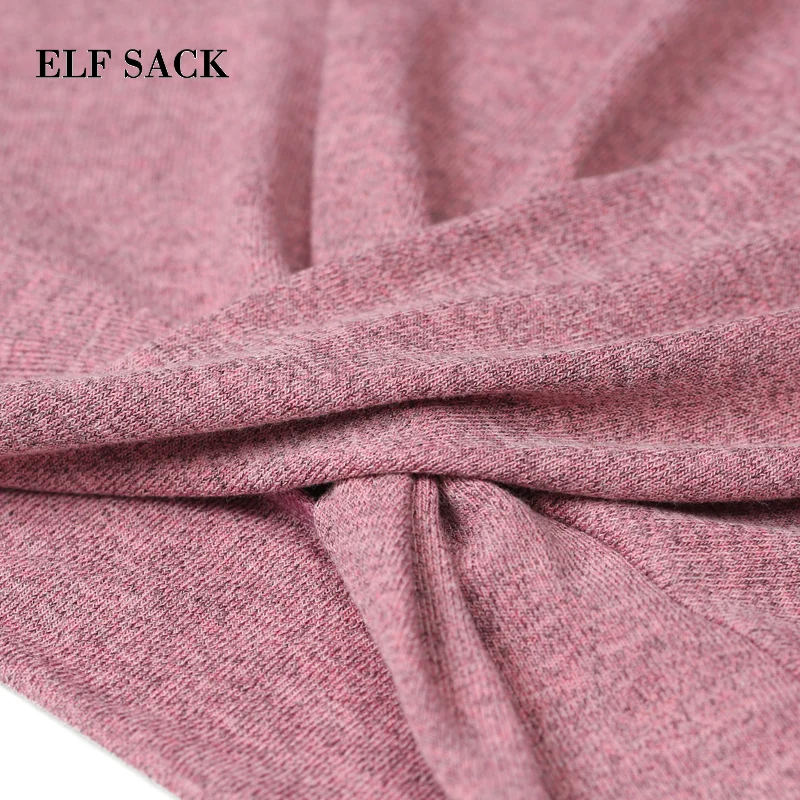 ELFSACK, новинка, весенний однотонный комплект из 2 предметов, повседневные женские шорты с круглым вырезом и уличная одежда, полная длина, эластичный пояс, женские футболки, женские штаны