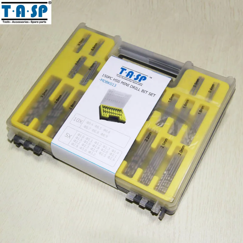 TASP 150pcs HSS микро PCB Сверла Набор точность бурения комплект с коробка для