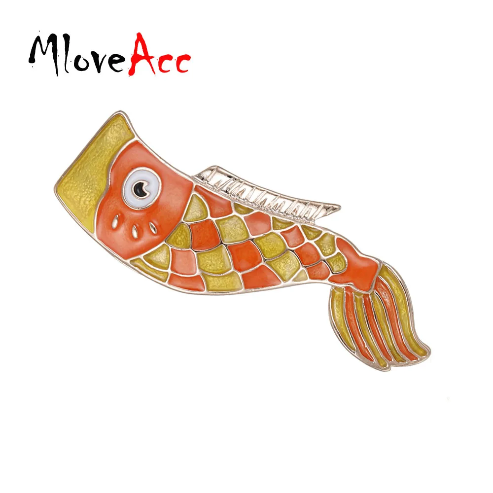 MloveAcc японская эмалированная брошь для мальчиков в виде карпа|lapel pin|brooch pinsfish brooch |