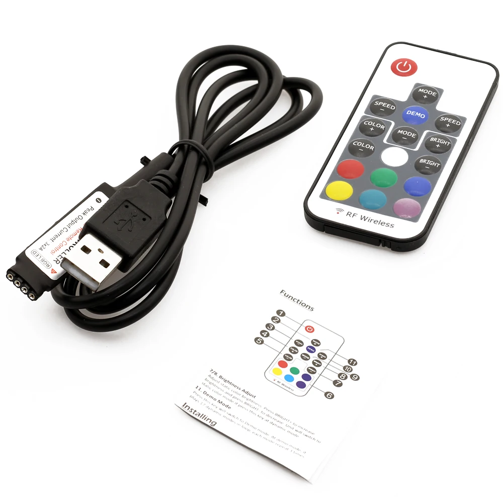 5 в USB светодиодный RGB RF пульт дистанционного управления 17 клавиш/мини 3 клавиши
