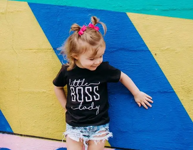 Детская футболка с надписью little boss lady для мальчиков и девочек одежда малышей