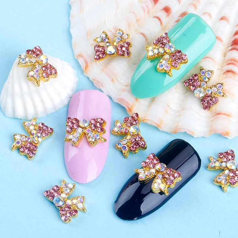 стразы для ногтей втирка Новый 10 Шт. 3D Nail Art Инструменты Камни Лук Кристалл Стразы