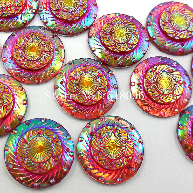 Круглые кристаллы и камни для шитья 20 мм | Дом сад