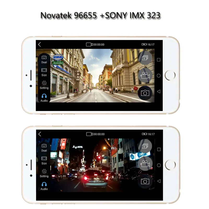 Novatek 96655 Автомобильный видеорегистратор WIFI 1080P с двойным объективом
