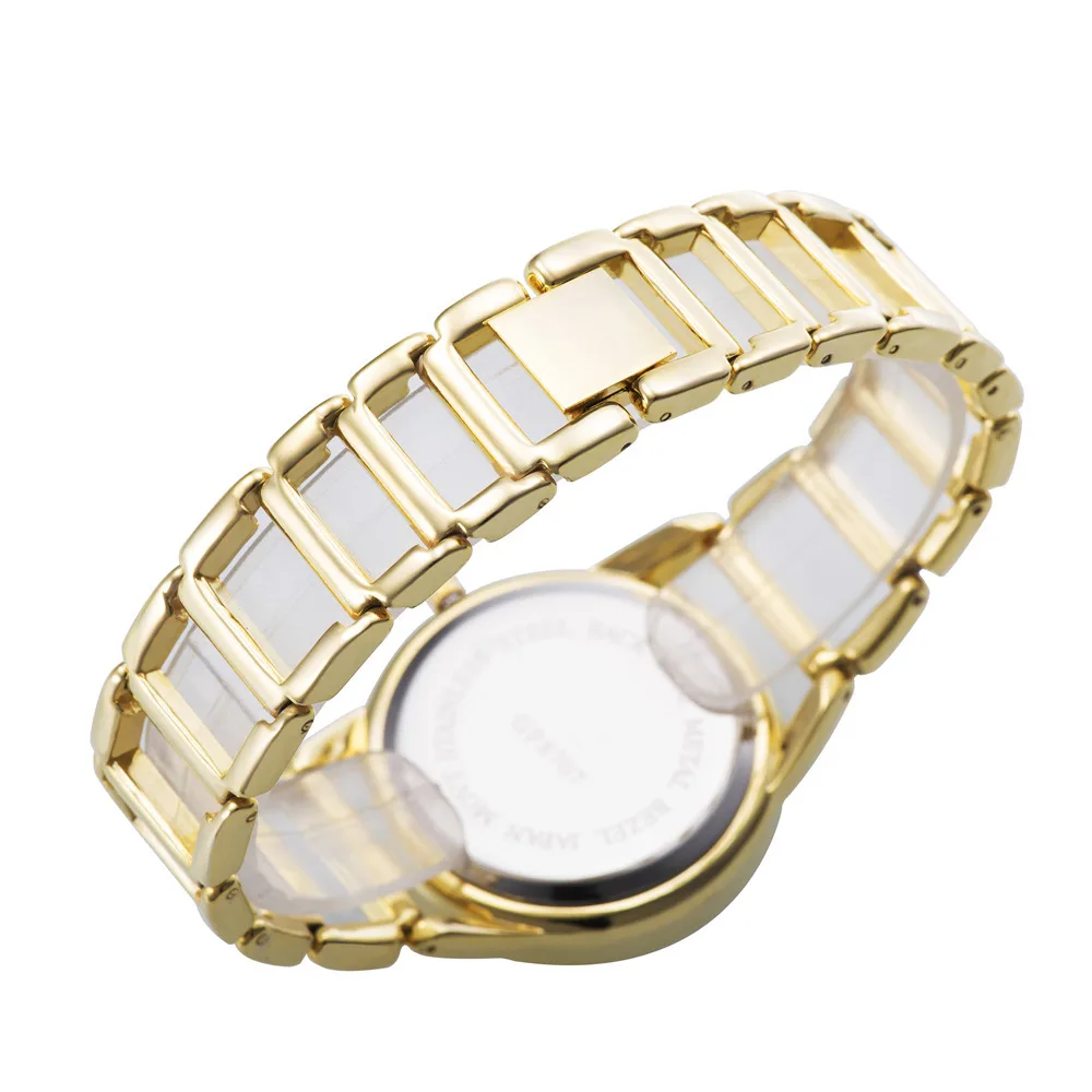 Женские кварцевые часы-браслет из нержавеющей стали 2018 серебристые золотистые