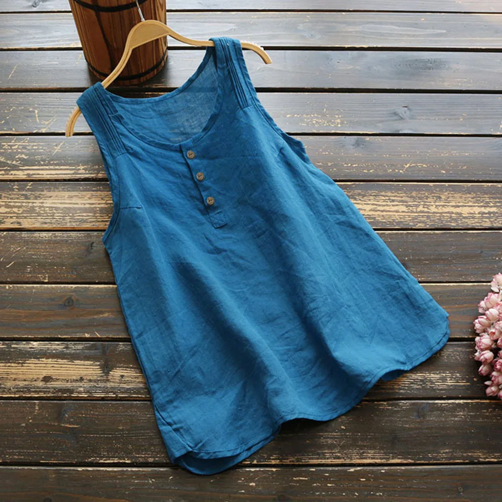 Повседневная льняная блузка без рукавов для беременных SAGACE летняя винтажная