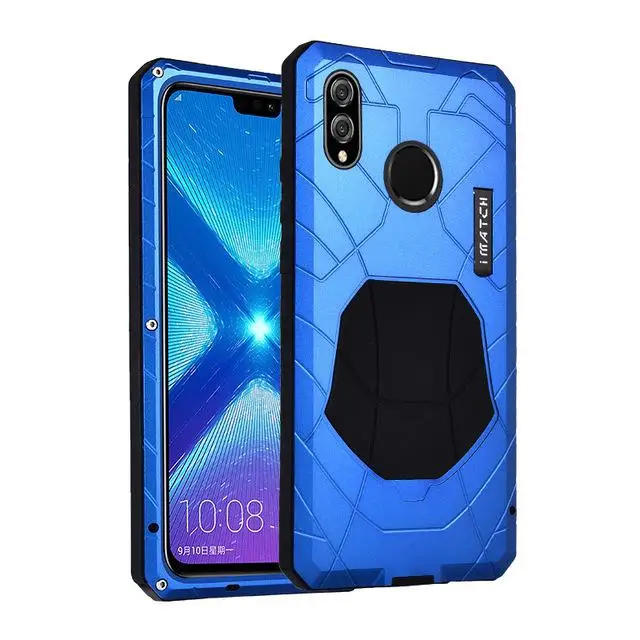 IMATCH для Huawei Honor 8X20 Pro твердый корпус для телефона Алюминиевый металлический протектор чехол сверхмощная защита ударопрочный - Цвет: Синий