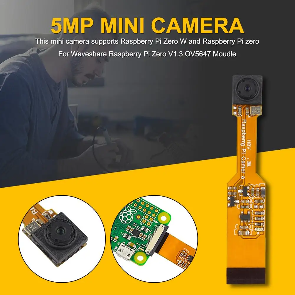 Мини-камера 5 Мп для Waveshare Raspberry Pi Zero V1.3 OV5647 видеокамера 1080p30 720p60 640x480p60 90 |