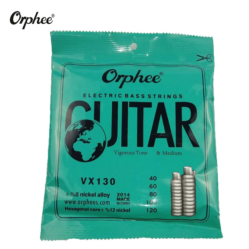 Orphee электрические Струны для бас-гитары шестиугольная стальная проволока из