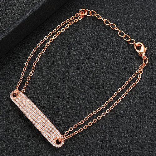 Rose Gold GODKI/Роскошные браслеты ручной работы с толстой цепочкой, трендовые браслеты со светящимся кубическим цирконием, женские вечерние ювелирные изделия - Окраска металла: Rose Gold