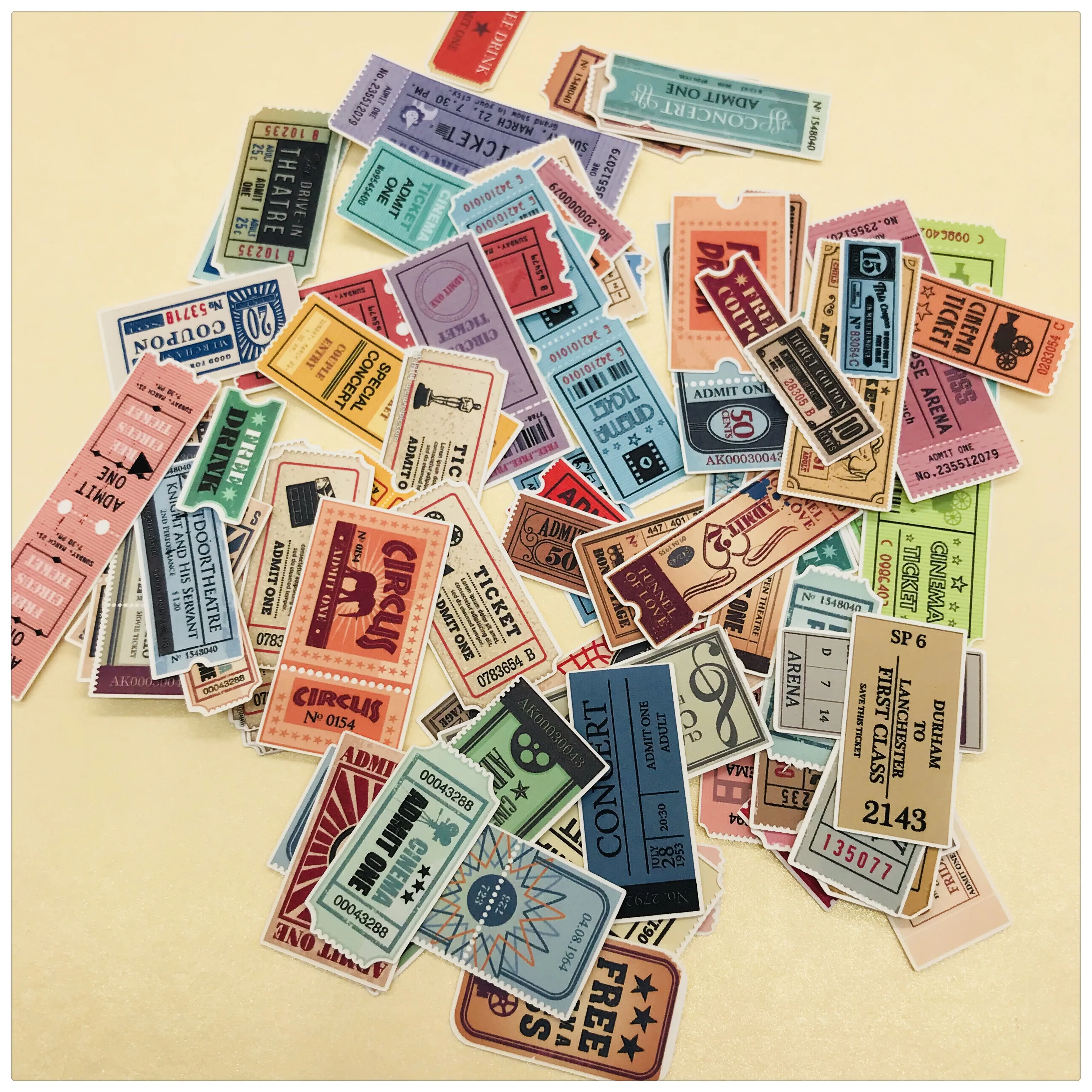 78Pcs Vintage Bill Film Tickets Stickers Junk Journal Planner Scrapbooking Decorative DIY Craft Photo Albums | Дом и сад