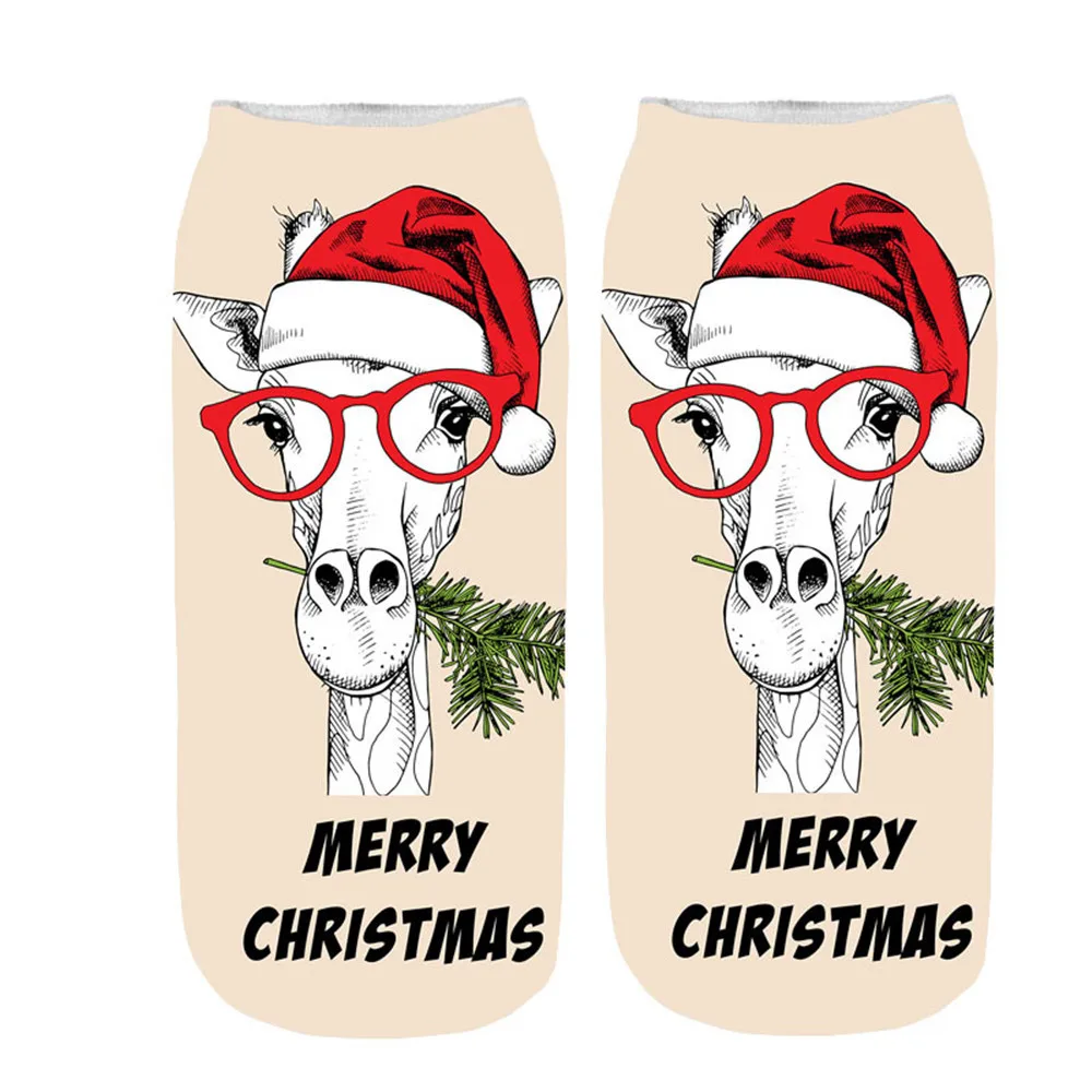 Удобные рождественские хлопчатобумажные носки Тапочки Короткие до щиколотки с
