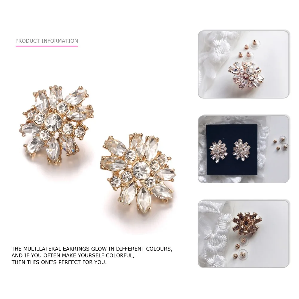 eManco Luxury Stereoscopic Crystal&amp Rhinestone Drop Dangle Earrings Light Color Fashion Jewelry New Cloth Accessories | Украшения и