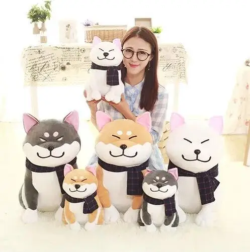 Candice guo плюшевая игрушка чучела кукла Janpa Akita dog милый щенок doge Сиба ину платье шарф