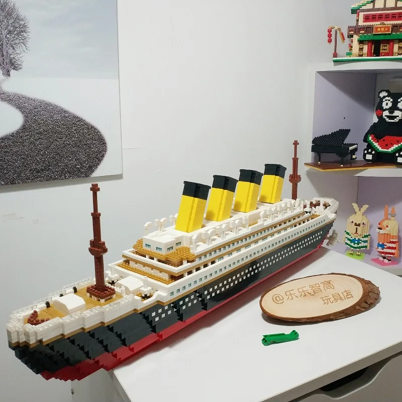 BS 9914 кино Титаник большой Круизный корабль лодка 3D модель 3800 шт DIY Мини Маленькие блоки Кирпич Алмазная Строительная игрушка для детей без коробки