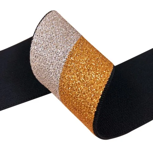 4cm golden orange 40 мм золотые серебряные полосы Эластичные ленты 4 см эластичные ленты сумки для одежды брюки эластичная резиновая тесьма DIY Швейные аксессуары 1 м - Цвет: 4cm golden orange