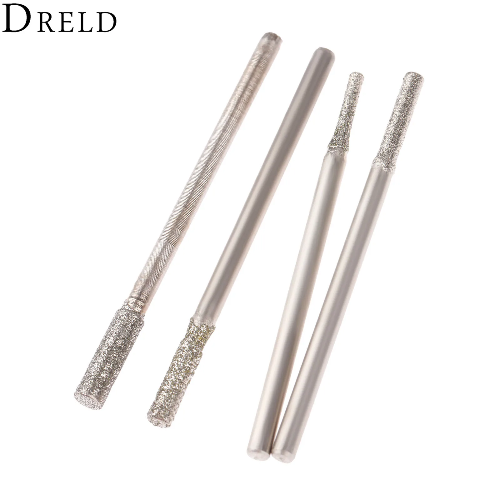 DRELD 7 шт. Dremel аксессуары 2,35 мм цилиндрическую алмаз шлифовальной головки камня нефрита янтарь резьба полировки Гравировка Инструменты