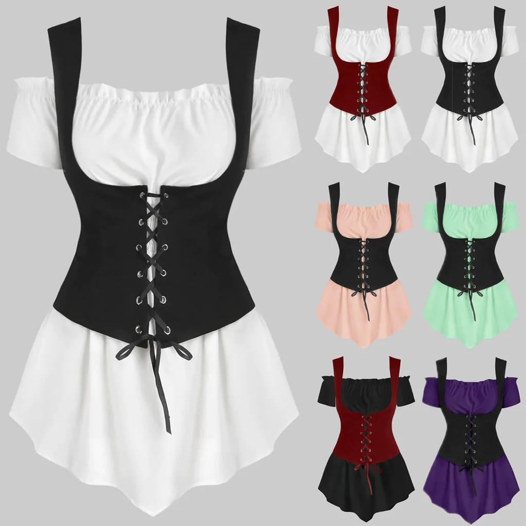 Женская блузка с открытыми плечами YOUYEDIAN рубашка коротким рукавом топ на