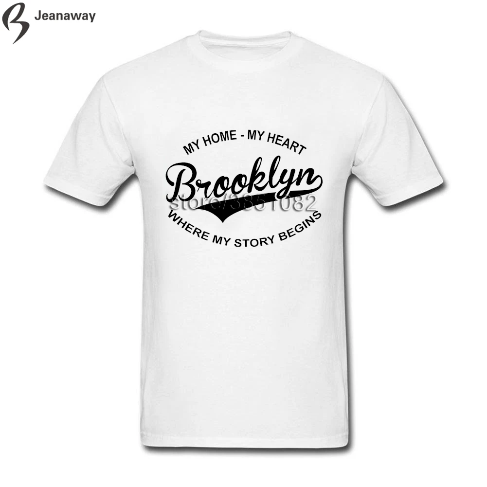 Элитный бренд Brooklyn Для мужчин и мальчиков футболка с круглым вырезом из 100% хлопка