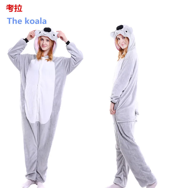 Kigurumi Koala серая Пижама Свободные Комбинезоны для взрослых в виде животных женщин и