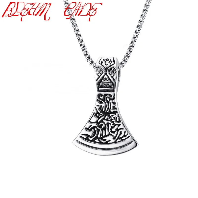 Мужское ожерелье с подвеской в виде головы топора скандинавском стиле Тор один