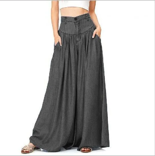 Wonder Plus Size Vintage Wide Leg Pants Casual Loose Female Long Street Wear Lady High Waist Bottoms S-5XL | Женская одежда