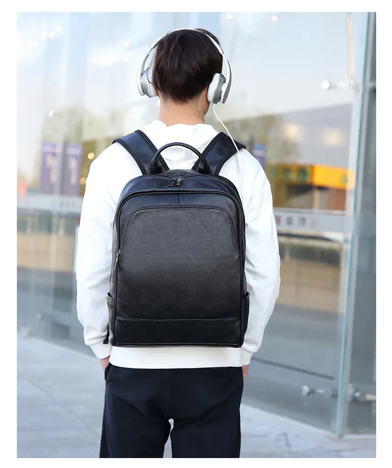 Новый бренд 100% из натуральной коровьей кожи Мужские рюкзаки Модные зимние сапоги