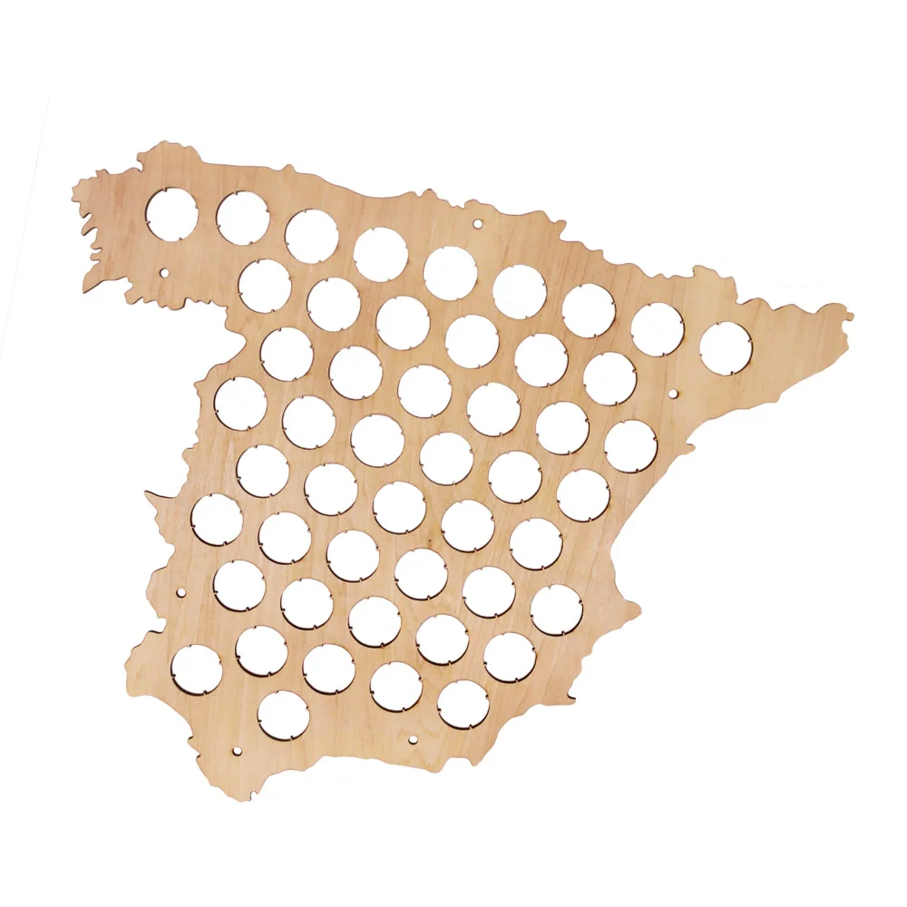 Креативный дизайн пивная бутылка карта Испании деревянная Кепка коллекция