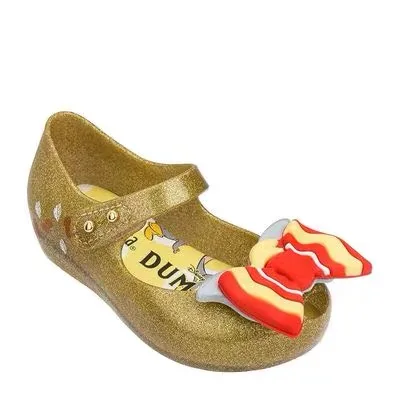 gold Mini Melissa Ultragirl/ г. новые оригинальные сандалии для девочек бразильские прозрачные сандалии Нескользящие Детские пляжные сандалии для малышей, 13,5-18,5 см - Цвет: gold
