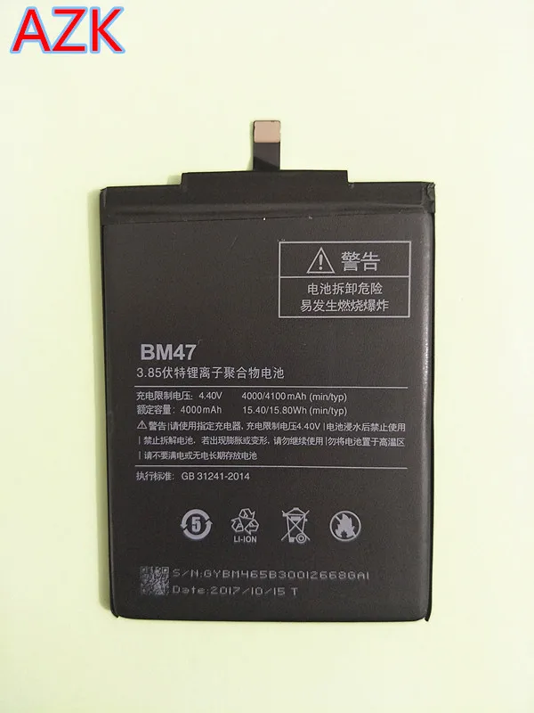 + Инструменты! Аккумулятор AZK для Xiaomi Redmi 3/3S/3X/4X/BM47 4000 мАч 5 0 дюйма|Аккумуляторы