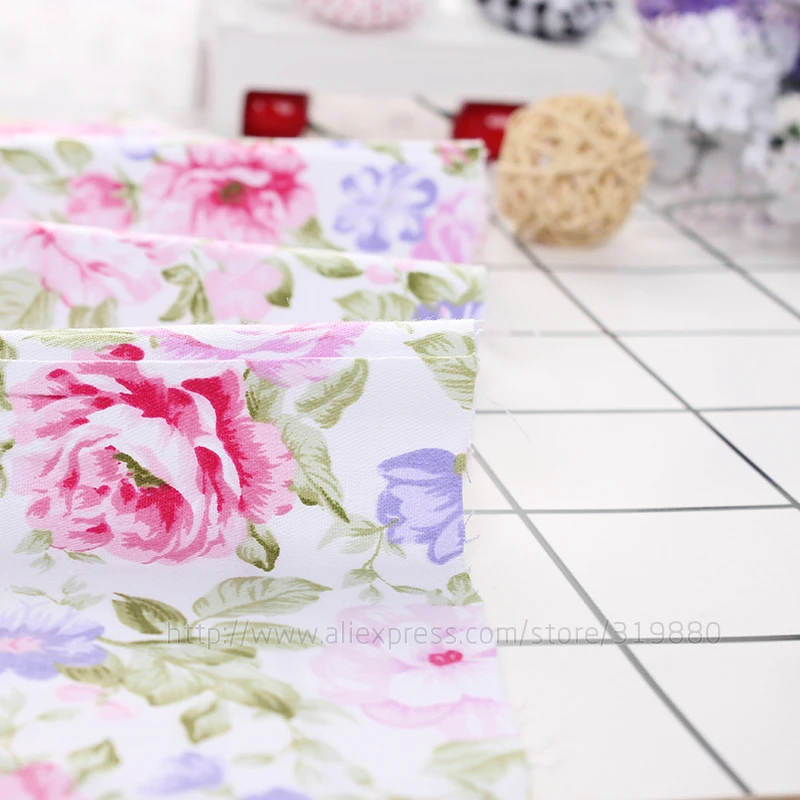 Ткань из хлопка и твила вышитая ткань с розами дизайнерская tecido лоскутное