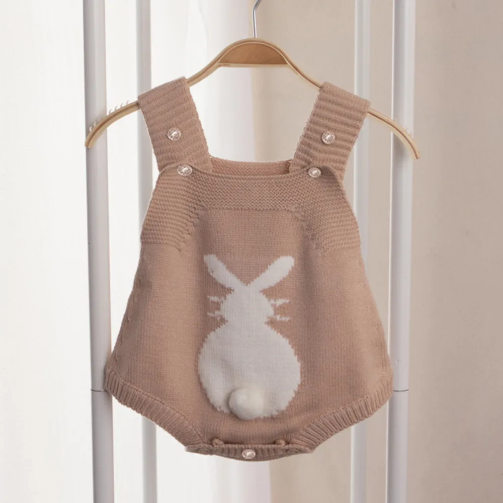 2017 зимняя теплая детская одежда комбинезон с кроликом для новорожденных