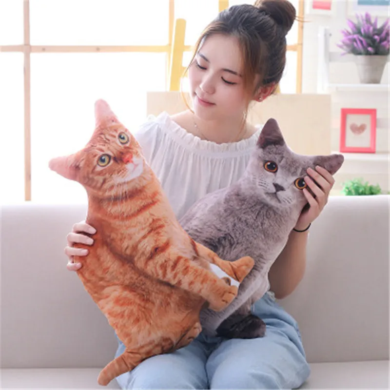 3D плюшевая подушка для короткошерстной кошки, детские игрушки, наполненные животными, 50 см, креативная подушка для дивана, детские игрушки в стиле аниме, подарки