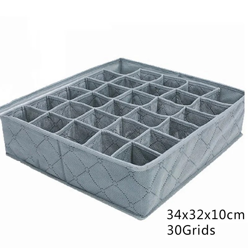 30 grids Urijk 4 шт. коробки для хранения галстуков носки шорты бюстгальтер нижнее белье разделитель ящик с крышкой Шкаф Органайзер Ropa Interior Organizador - Цвет: 30 grids