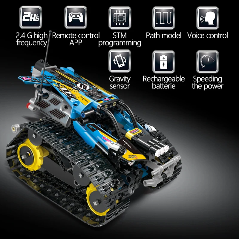 RC Creator Technic пульт дистанционного управления боевой танк строительные блоки город военные игрушки Дети