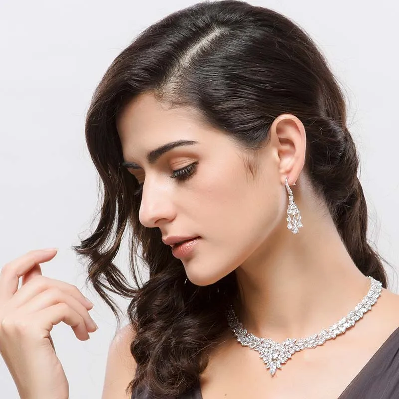 1 пара высококлассные роскошные Сталь иглы Висячие серьги AAA Циркон Модные