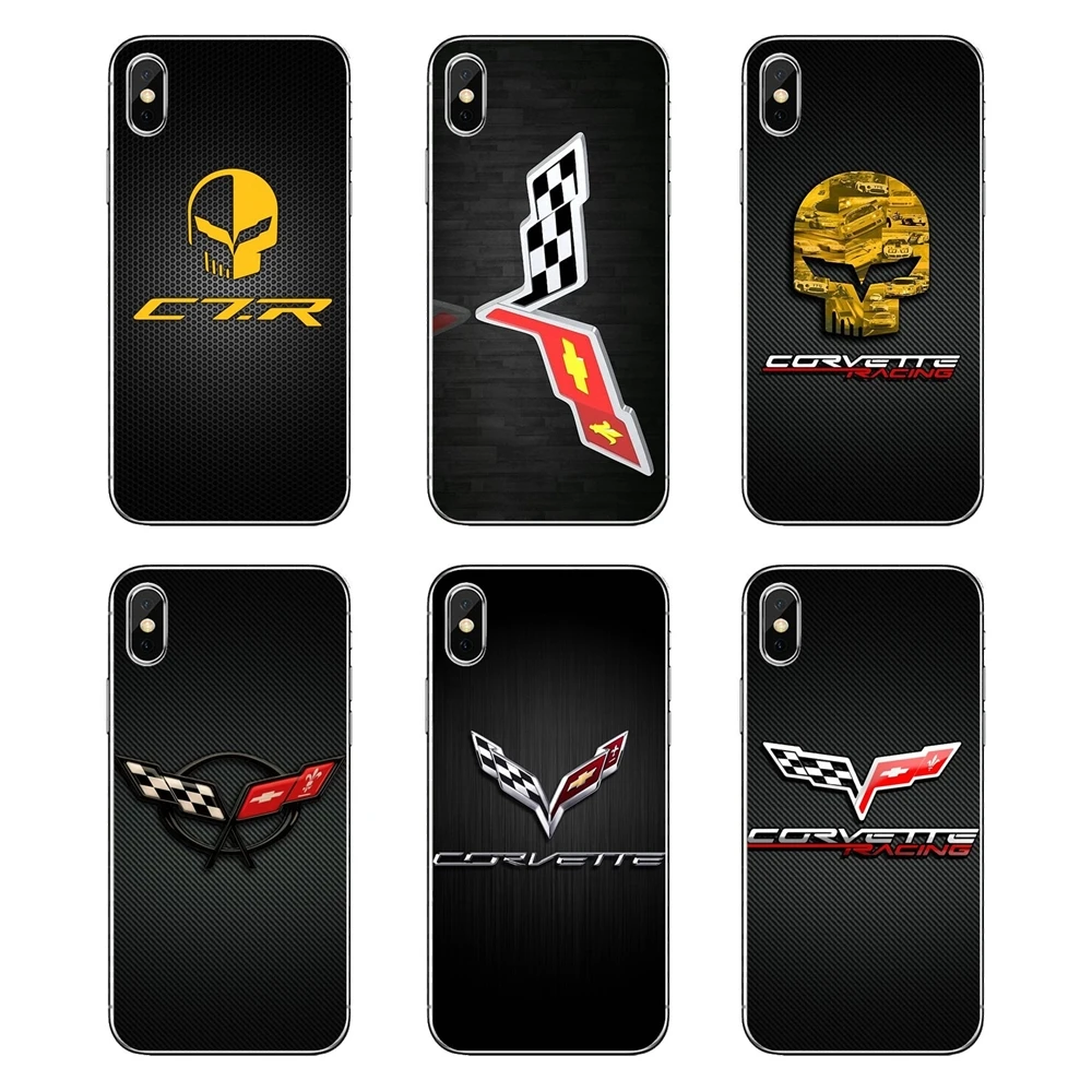 Гоночный автомобиль Corvette два флаг с черепом логотип искусства для iPod Touch iPhone 4 4S 5 5S