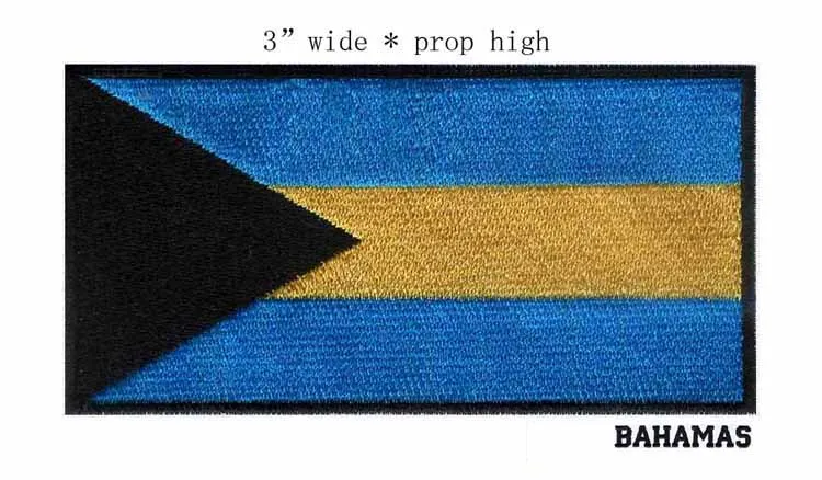 

Bahamas 3" wide embroidery flag patch applique badge/all for sewing/kids patches