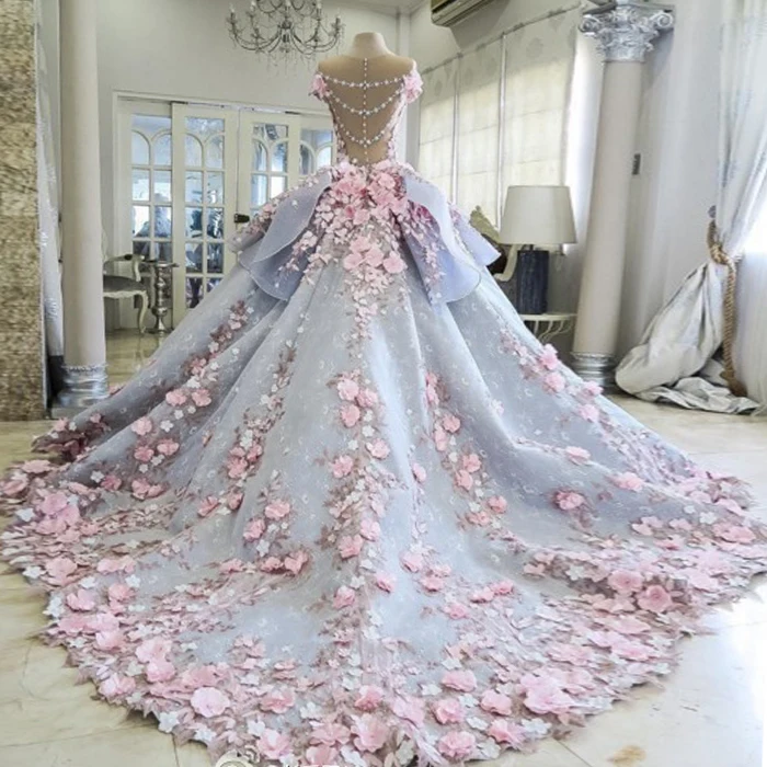 Винтажные Свадебные платья Дубая светло-серого цвета 2018 свадебные с нежной