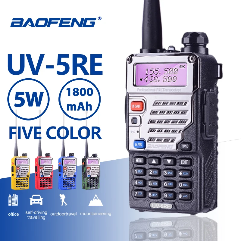 Baofeng UV-5RE Walkie Talkie Super Signal Dual Band Handheld Two Way Ham Radio Communicator UV-5R Plus CB HF Transceiver Amateur
