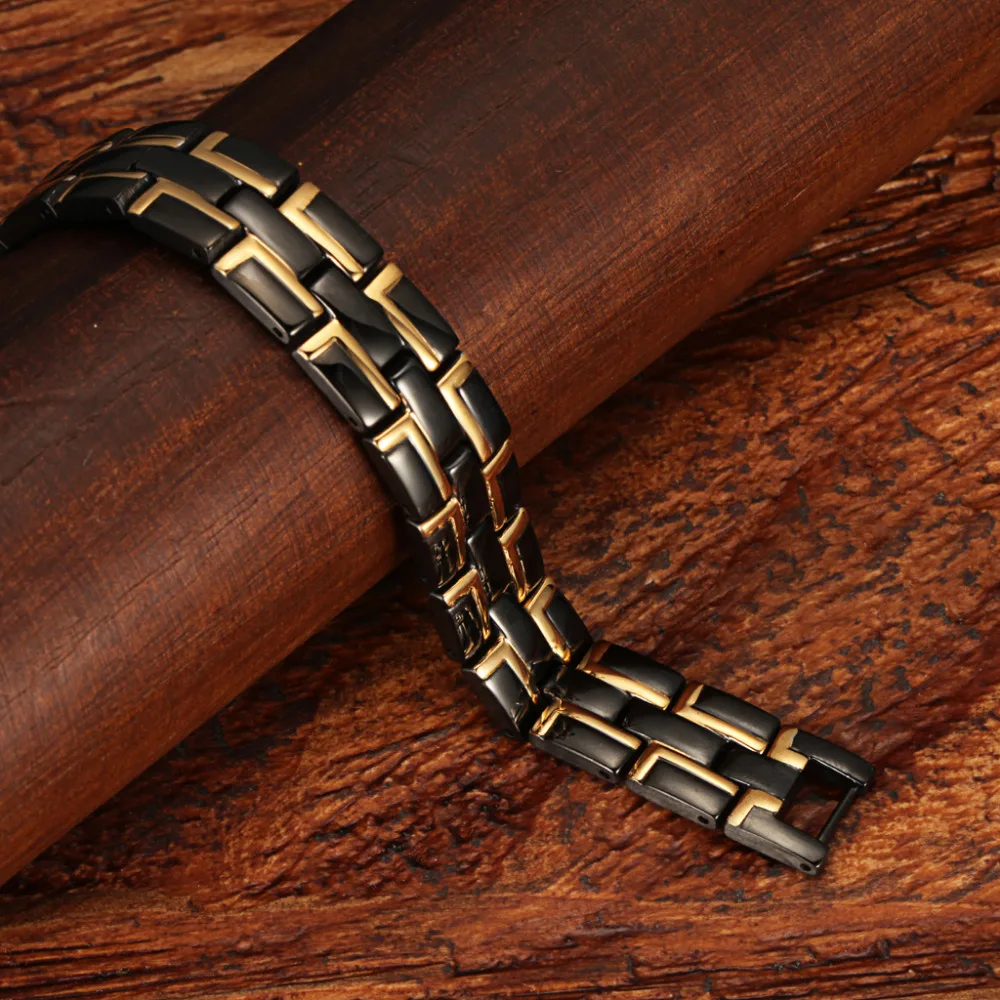 

WelMag Top Quality Health Magnetic Bracelet Men's Bangles Casual Energy Bio Wristband Stainless Steel Magnetic Care Jewelry