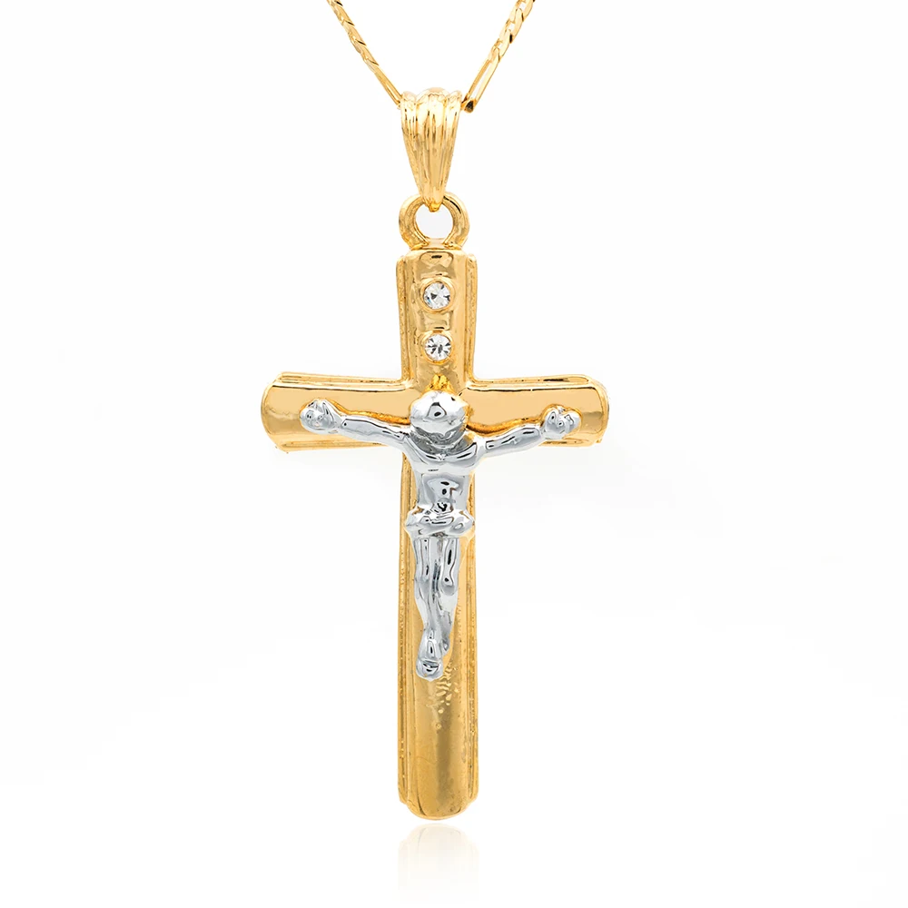 Цепочка с подвеской крестом золотистого цвета P040|crucifix jesus|crucifix cross pendantcrucifix pendant |