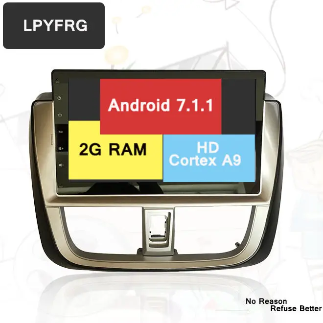 Автомобильный DVD плеер с GPS Android 7 1 HD для Toyota Yaris/Vios 2016 2017 радио Wi Fi 4G MP3 AUX вход Bluetooth