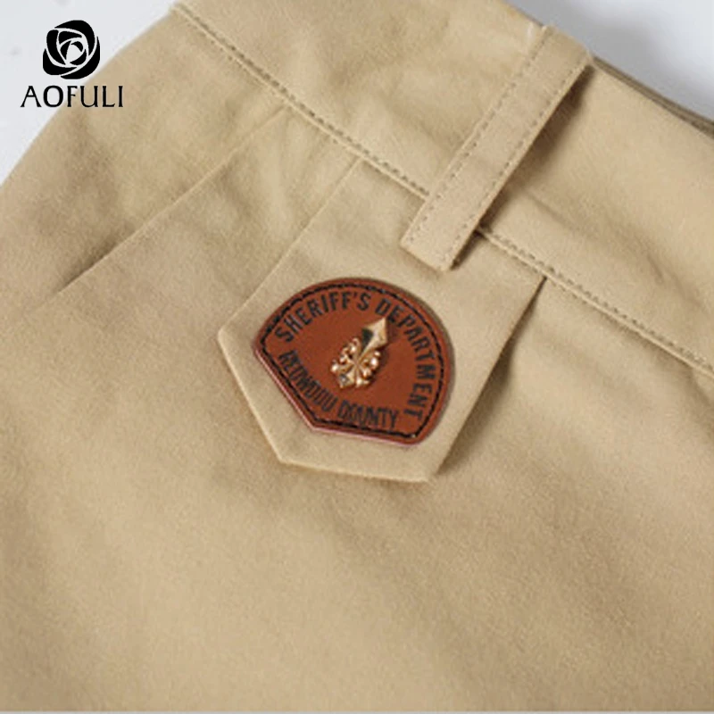 Женские повседневные хлопковые шорты AOFULI L ~ 4XL 5XL для гольфа цвета хаки с