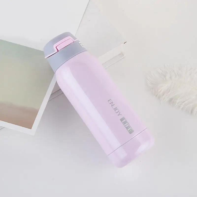 pink Новинка, милый мини-термос из нержавеющей стали, вакуумный светильник, портативная детская бутылка для воды, кофейные чайные кружки, термокружки - Цвет: pink