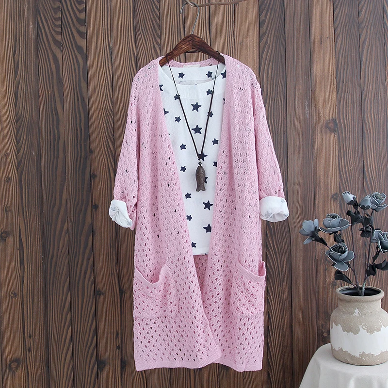 XA1 Южной Кики новые свободные большой ярдов длинный вязаный кардиган в небольшой