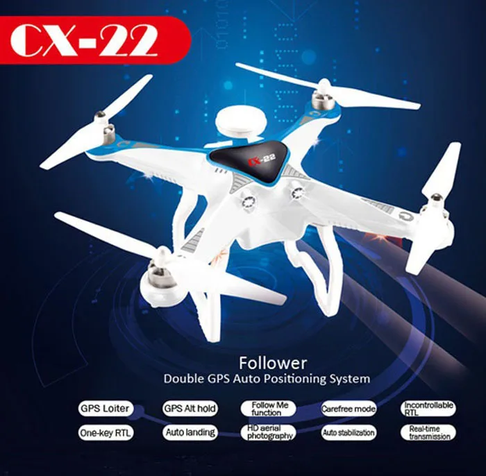 Квадрокоптер Cheerson CX22 двойной GPS FPV 5 8G 1080P RTF|gps fpv|cheerson cx22cheerson cx22 cx-22 |